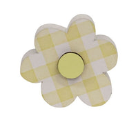 Thumbnail for Wooden Gingham Check Button Flower Sitter 3 Asstd