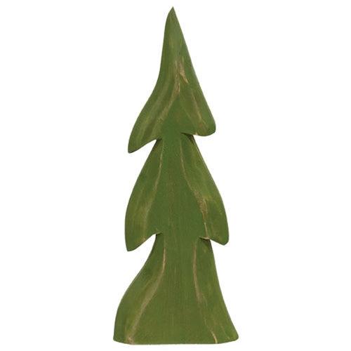 Distressed Wooden Pine Tree Sitter - The Fox Decor