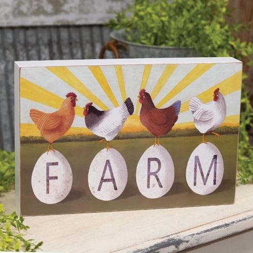 Chickens on Farm Eggs Box Sign - The Fox Decor