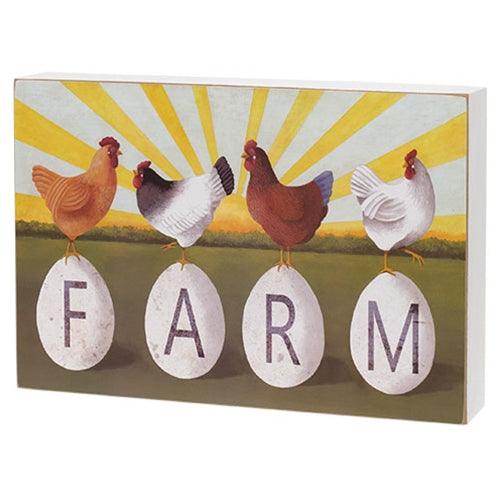 Chickens on Farm Eggs Box Sign - The Fox Decor