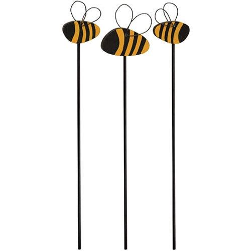3 Set Wooden Bumblebee Plant Pokes - The Fox Decor