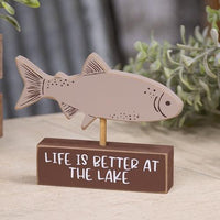 Fish on Life is Better at the Lake Base - The Fox Decor