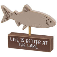 Fish on Life is Better at the Lake Base - The Fox Decor