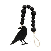 Wooden Beaded Crow Ornament - The Fox Decor