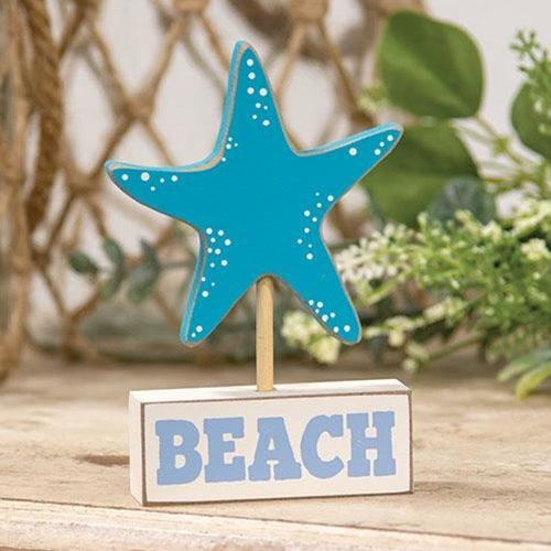 Starfish on Beach Wooden Sitter - The Fox Decor