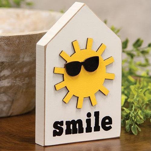 Smile Sunshine w Sunglasses Block Sitter - The Fox Decor