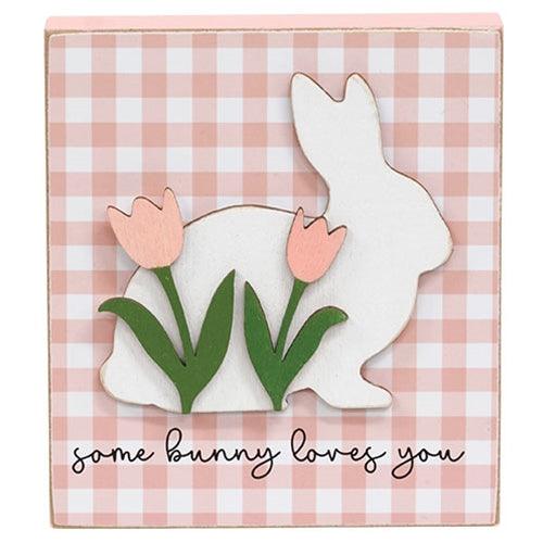 Some Bunny Loves You Bunny & Tulip Block - The Fox Decor