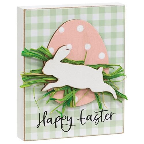Happy Easter Layered Bunny & Easter Egg Block - The Fox Decor