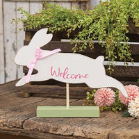 Welcome Jumping Bunny on Base - The Fox Decor