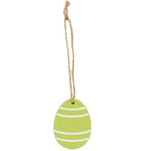 6 Set Wooden Easter Egg Ornaments - The Fox Decor