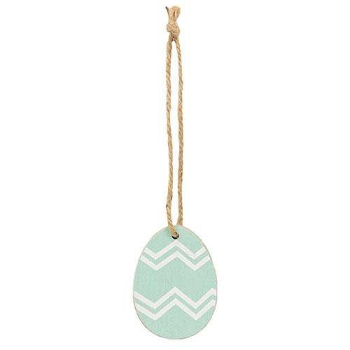 6 Set Wooden Easter Egg Ornaments - The Fox Decor