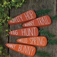Thumbnail for Easter Words Chunky Carrot Sitter 5 Asstd - The Fox Decor