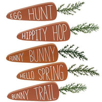 Thumbnail for Easter Words Chunky Carrot Sitter 5 Asstd - The Fox Decor