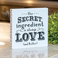 The Secret Ingredient Is Always Love and Butter Block - The Fox Decor