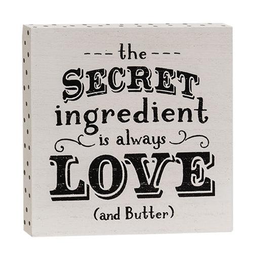 The Secret Ingredient Is Always Love and Butter Block - The Fox Decor