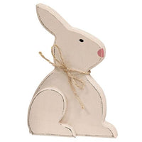 Thumbnail for Large Distressed Wooden Chunky Sitting Bunny 2 Asstd - The Fox Decor