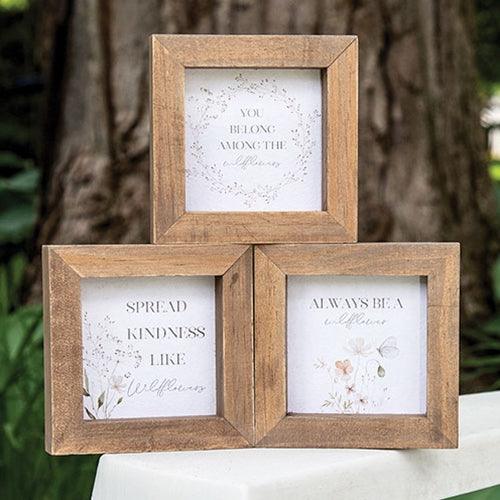 Wildflower Sayings Mini Frame 3 Asstd - The Fox Decor