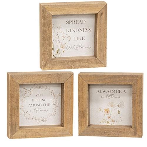 Wildflower Sayings Mini Frame 3 Asstd - The Fox Decor