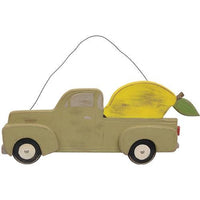 Distressed Hanging Green Wooden Lemon Truck - The Fox Decor