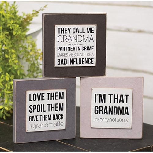Grandmas Life Layered Block Sign 3 Asstd - The Fox Decor