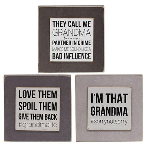 Grandmas Life Layered Block Sign 3 Asstd - The Fox Decor