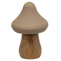 3 Set Distressed Wooden Natural Color Mushrooms - The Fox Decor