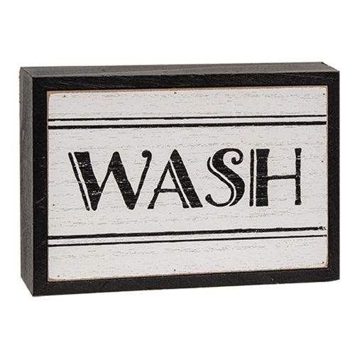 Black & White Bath Words Box Sign 3 Asstd - The Fox Decor