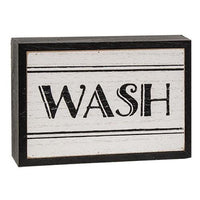 Black & White Bath Words Box Sign 3 Asstd - The Fox Decor