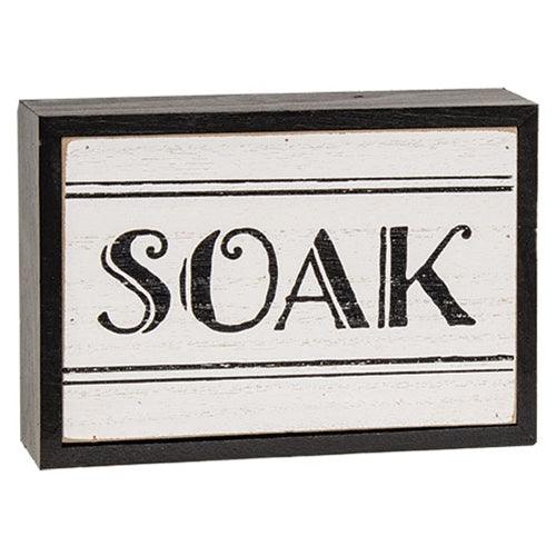 Black & White Bath Words Box Sign 3 Asstd - The Fox Decor