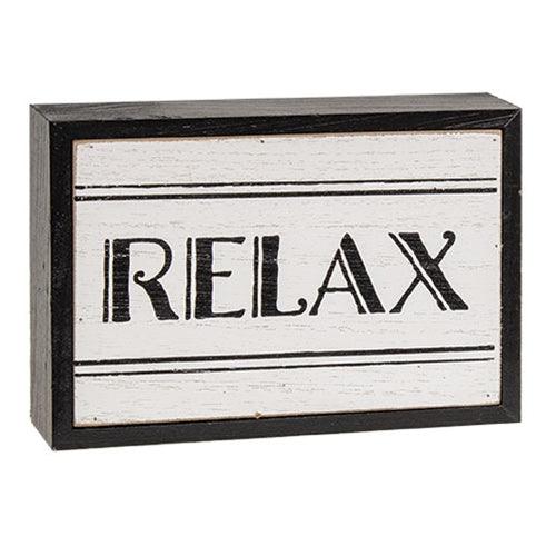 Black & White Bath Words Box Sign 3 Asstd - The Fox Decor