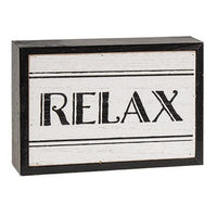 Black & White Bath Words Box Sign 3 Asstd - The Fox Decor