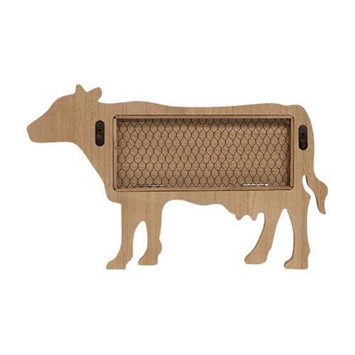 Folding Chicken Wire & Wood Cow Shelf - The Fox Decor