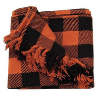 Orange & Black Buffalo Check Throw - The Fox Decor