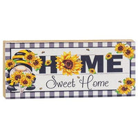 Thumbnail for Home Sweet Home Gnome & Sunflowers Long Shelf Sitter Block - The Fox Decor