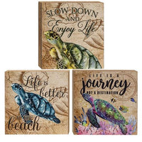 Thumbnail for Turtle Wisdom Square Block 3 Asstd - The Fox Decor