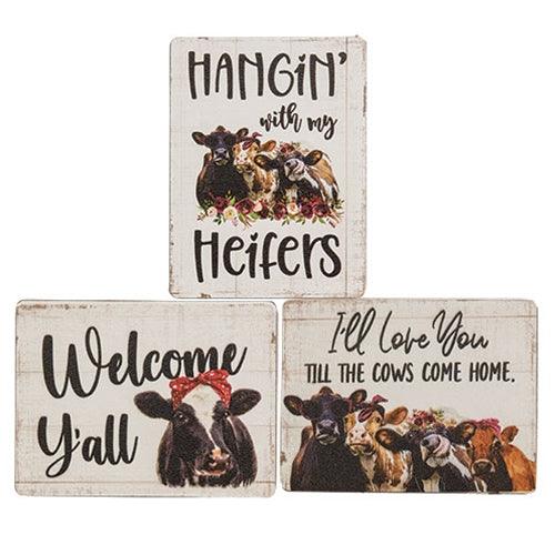 Cow Rectangle Magnet 3 Asstd - The Fox Decor