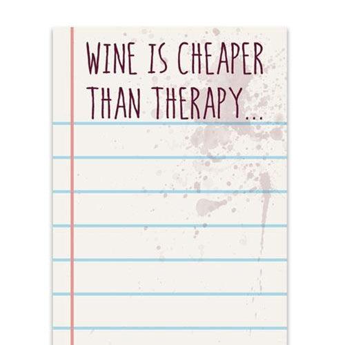 Wine Therapy Long Notepad