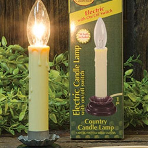5 Antiqued Country Candle Lamp w Non Flicker 7W Bulb - The Fox Decor