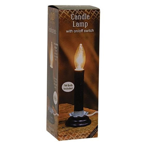 5 Black Country Candle Lamp w Non Flicker 7W Bulb