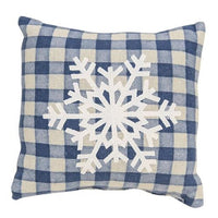 Thumbnail for Blue Check Snowflake Pillow 5