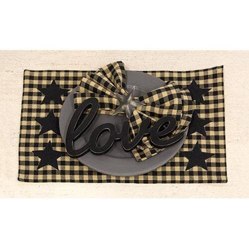 Black & Tan Check Star Applique Placemat - The Fox Decor