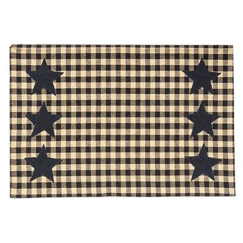 Black & Tan Check Star Applique Placemat - The Fox Decor