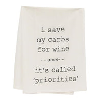 Thumbnail for I Save My Carbs For Wine Dish Towel
