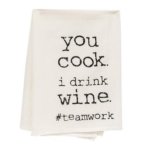 You Cook I Drink Wine Dish Towel