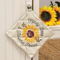 Thumbnail for Honey Bees & Flowers Please Pot Holder