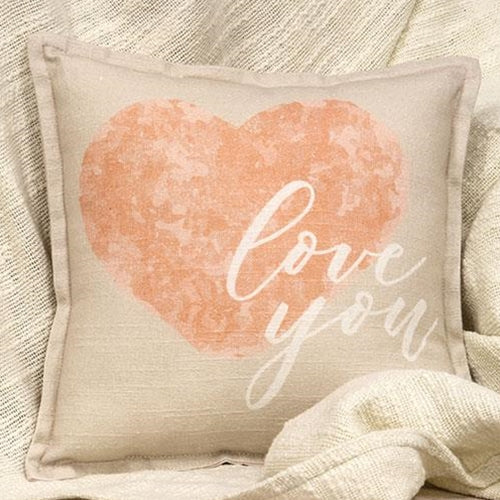 Love You on Heart Pillow