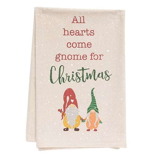 All Hearts Come Gnome Dish Towel