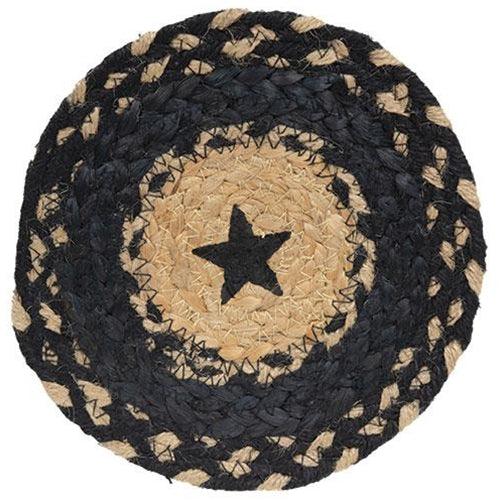 Braided Black Star Jute Trivet - The Fox Decor