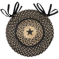 Thumbnail for Braided Black Star Jute Chair Pad - The Fox Decor