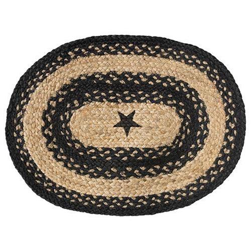 Braided Black Star Jute Placemat - The Fox Decor